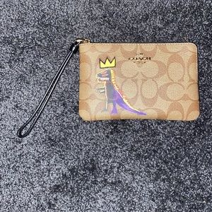 Coach X Jean Michel Basquiat Wristlet T. rex nwt